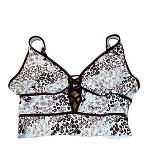 Adore Me Swim Top, Cut Off, Burgundy, cream, 2X